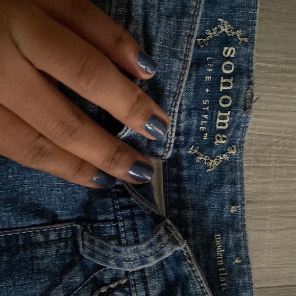 Sonoma pants, Modern flare, beautiful bronze engraved buttons, Size 12 - Picture 3 of 5